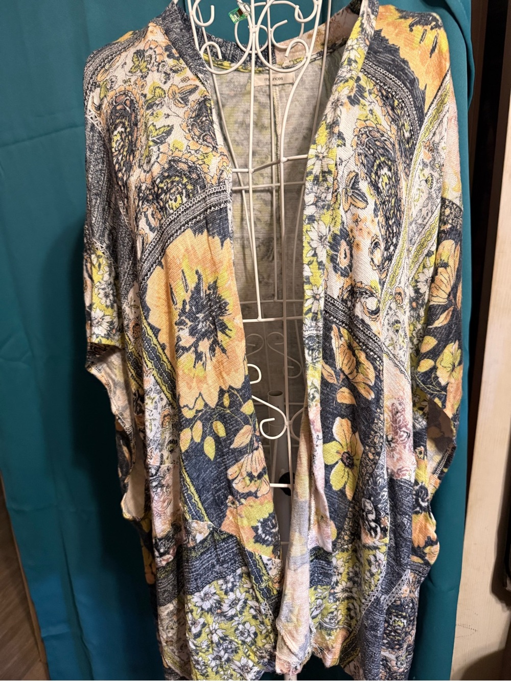 Maurices Floral Paisley Draped Throw in Yellow and Gray